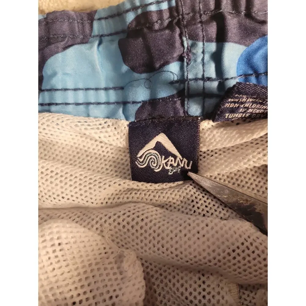 Kanu Surf Boys Quick Dry UPF 50+ Beach Swim Trunks Navy Camo Size 8 Small